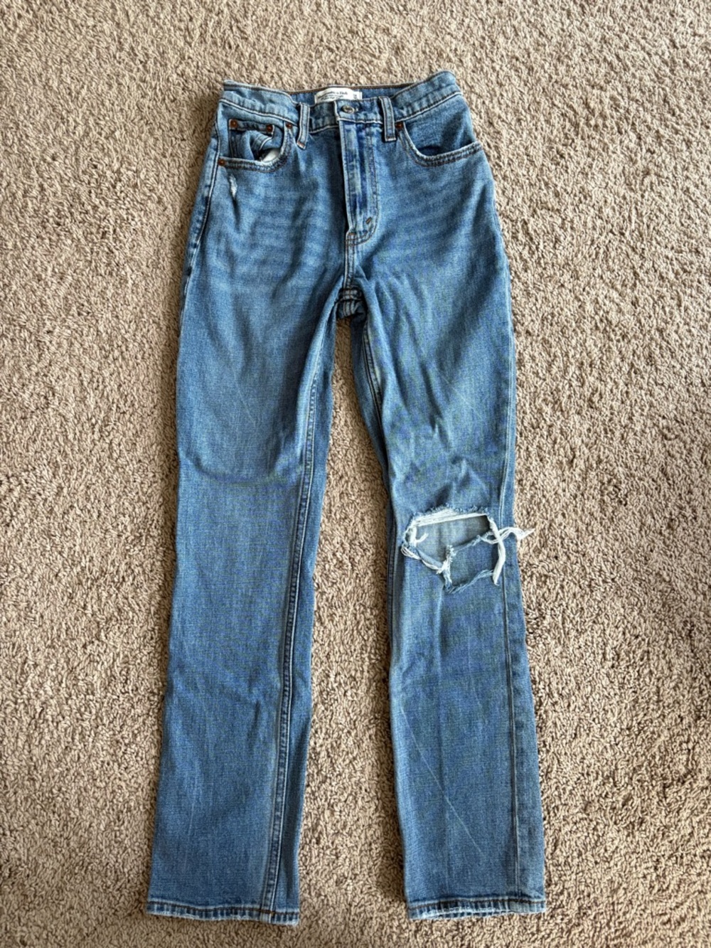 Abercrombie slim straight high rise jeans